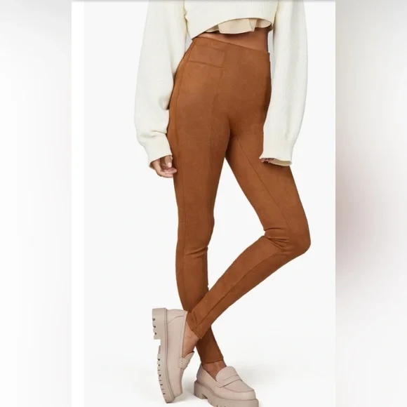 SPANX Faux Suede High-Waisted Leggings - Picture 2 of 12